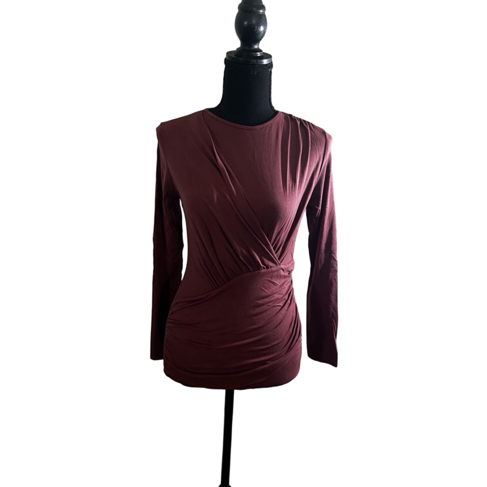 Lanston Crimson Long Sleeve Twist Front Top - Size Small